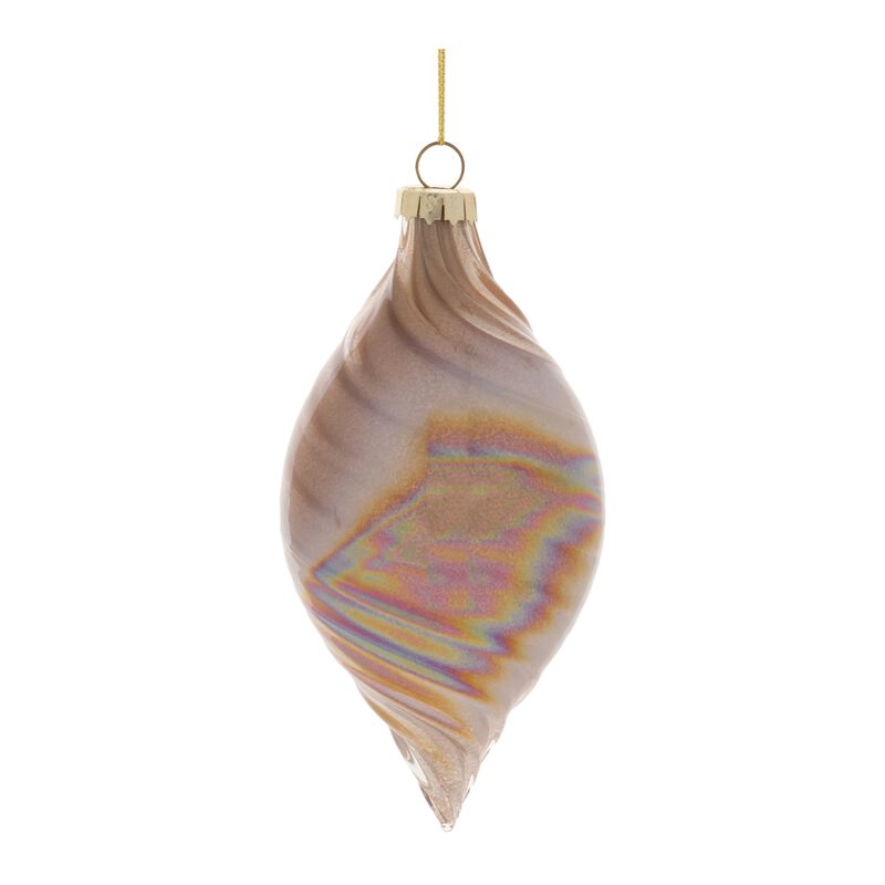 Iridescent Swirl Glass Baubles (Set of 12) – Decorative Holiday Ornaments for Christmas Trees and Winter Displays