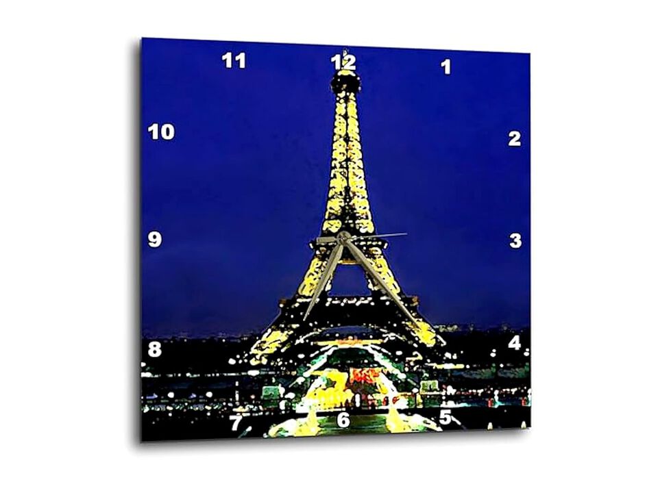 Eiffel Tower Wall Clock 15 Inch Home Decor