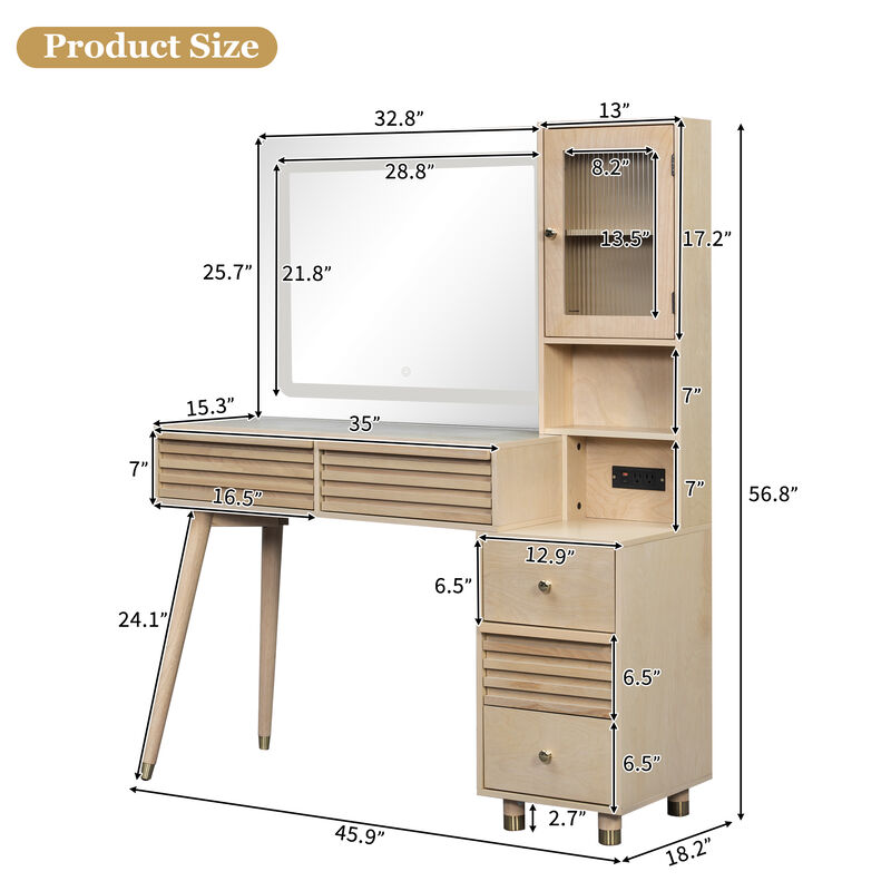 Kelhak 45.9'' Makeup Vanity Desk image number 3