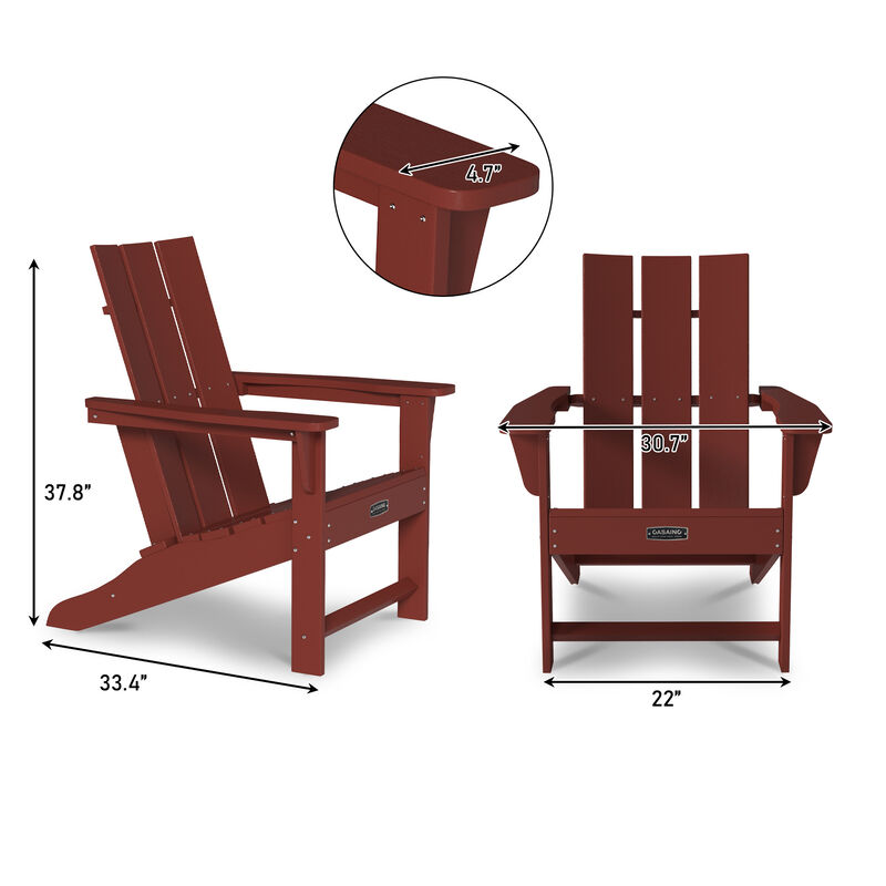 Mondawe Ergonomic Outdoor Adirondack Chair with 3 Back Panel Wide Armrests and Robust PS Material