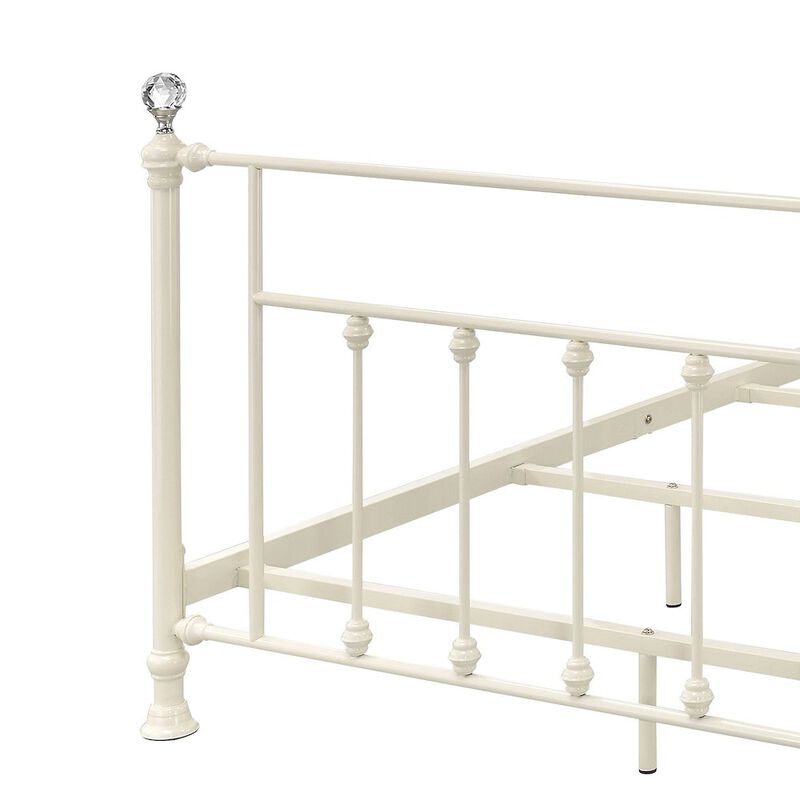 Simple Relax Metal and Acrylic Full Size Bed in White image number 1