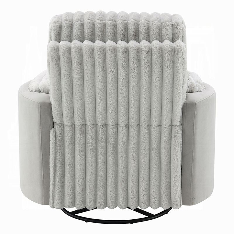 Watsy Manual Glider Recliner Swivel Chair, Modern Gray Corduroy