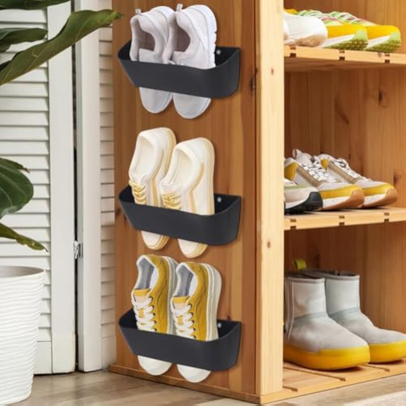 Entryway Shoe Organizer Closet Storage Black 12 Piece Wall image number 3