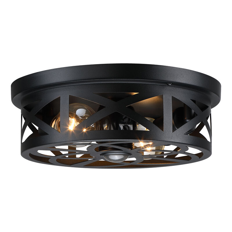 10.94" Modern 2-Light Motion Sensor Outdoor Flush Mount Light image number 0