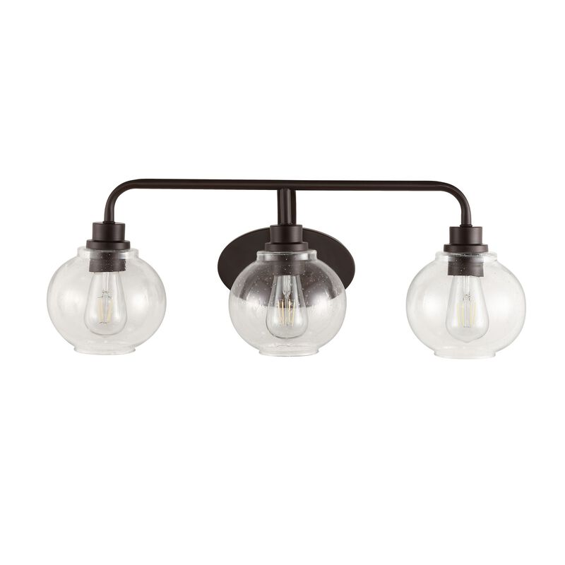 Sandrine Iron/Seeded Glass Cottage Rustic LED Vanity Light