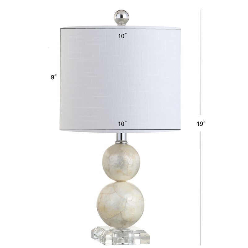 Bailey 19" Seashell LED Table Lamp, Ivory image number 3