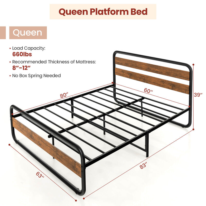 Arc Platform Bed with Headboard and Footboard