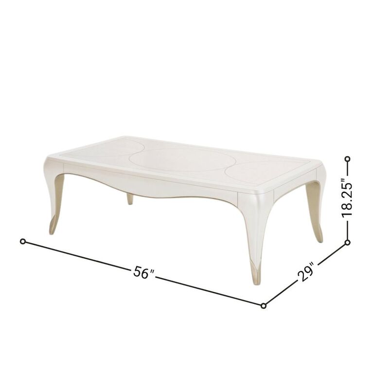 White and Wood Coffee Table &ndash; Rectangular Table for Living Room D&eacute;cor image number 8