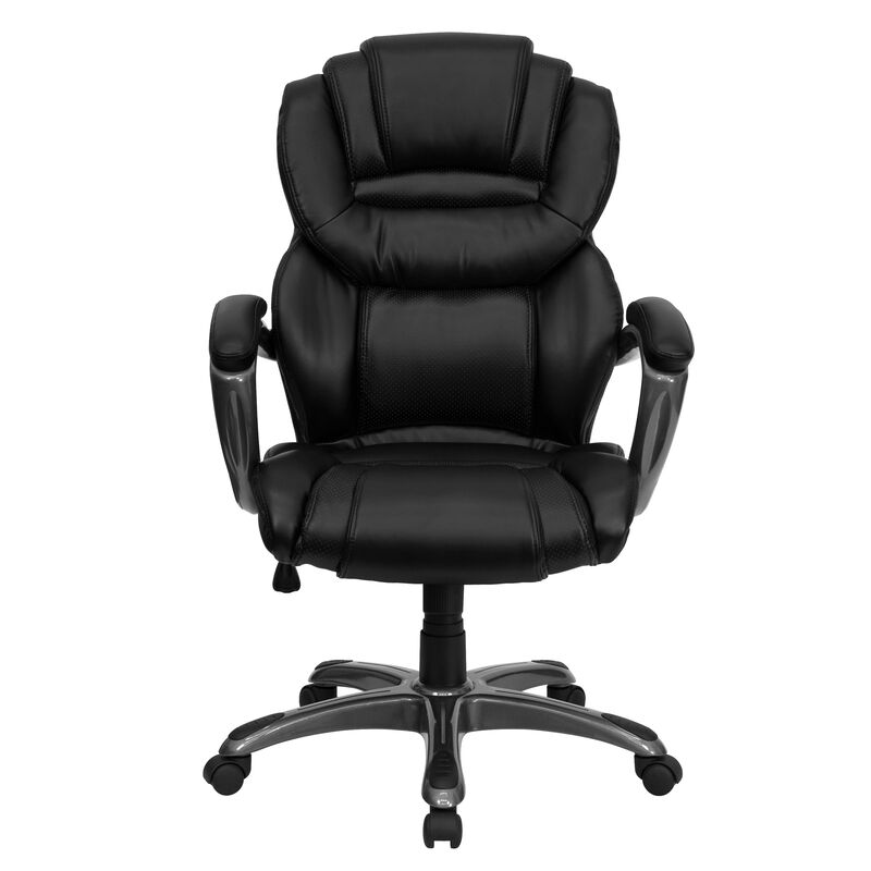 Stella High Back Brown LeatherSoft Executive Swivel Ergonomic Office Chair with Arms image number 7