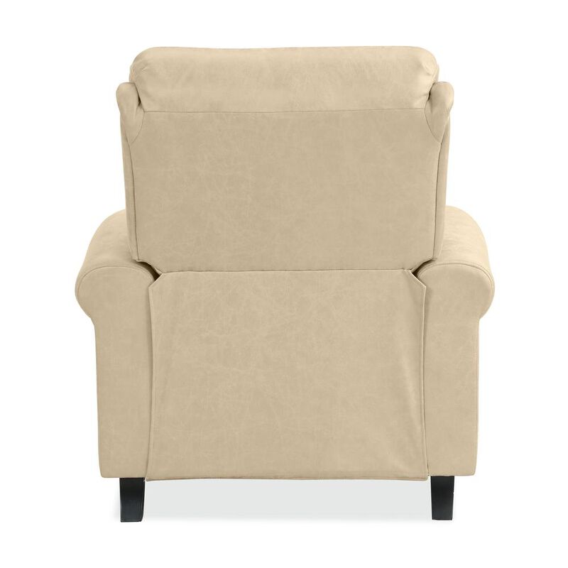 ProLounger Pushback Recliner with Nailheads in Distressed Latte Tan Faux Leather