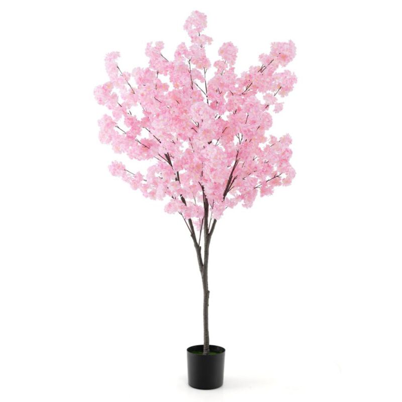 Hivvago 6.5 FT Tall Artificial Cherry Blossom Tree with 900 Pink Flowers