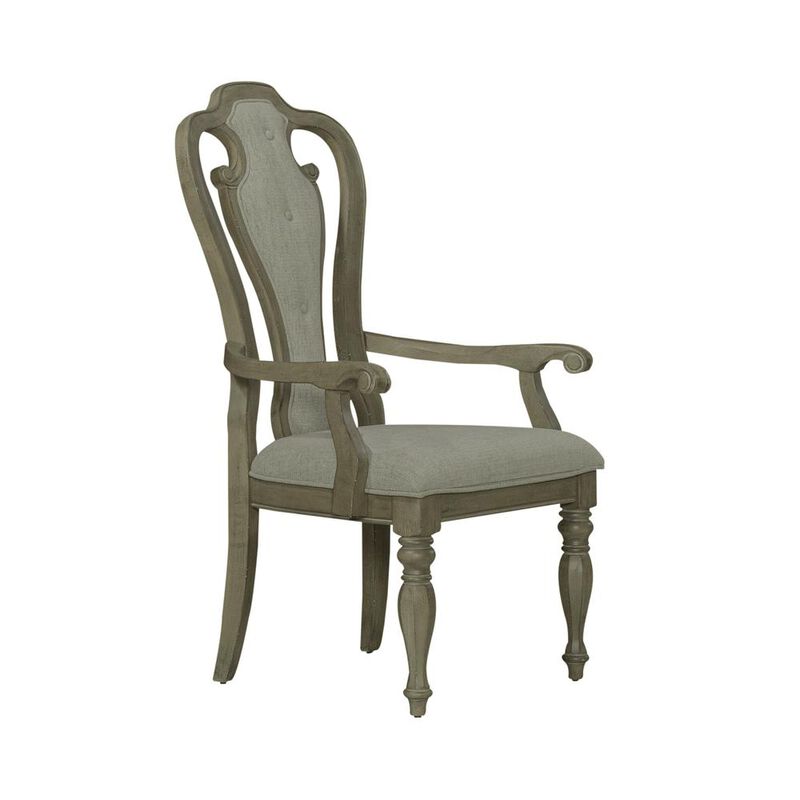 Liberty Furniture Magnolia Manor Splat Back Arm Chair (RTA) - Set of 2 in Weathered Bisque image number 0