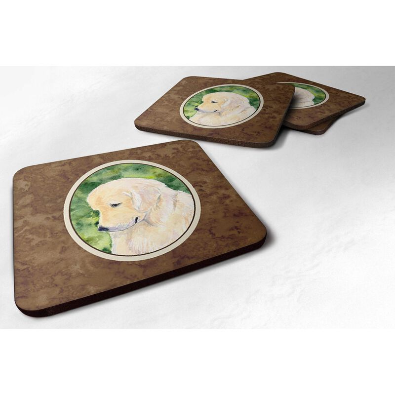 Caroline's Treasures SS8757FC Golden Retriever Foam Coasters (Set of 4), 3.5 H x 3.5 W, Multicolor image number 0