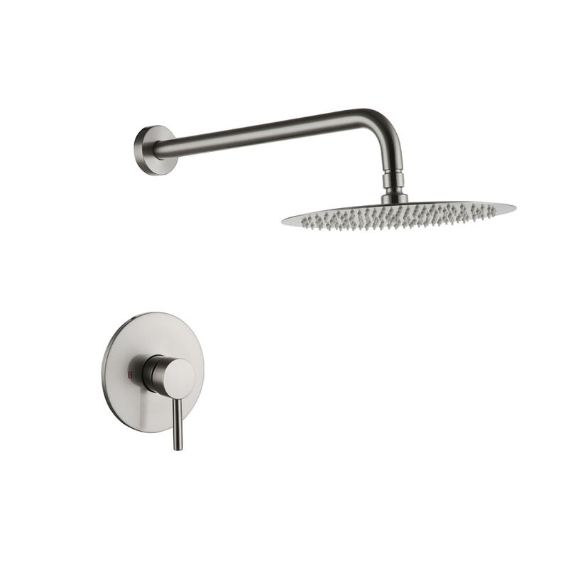 Wall Mounted Shower Faucet In Brushed Nickel (Valve Included)
