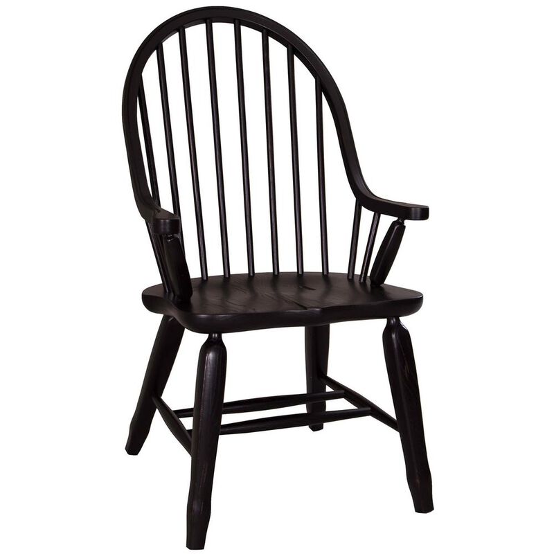 Liberty Furniture Treasures Bow Back Arm Chair - Black in Rustic Oak image number 0