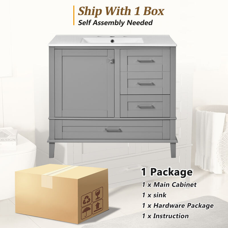 Merax  Bathroom Vanity with Ceramic Basin