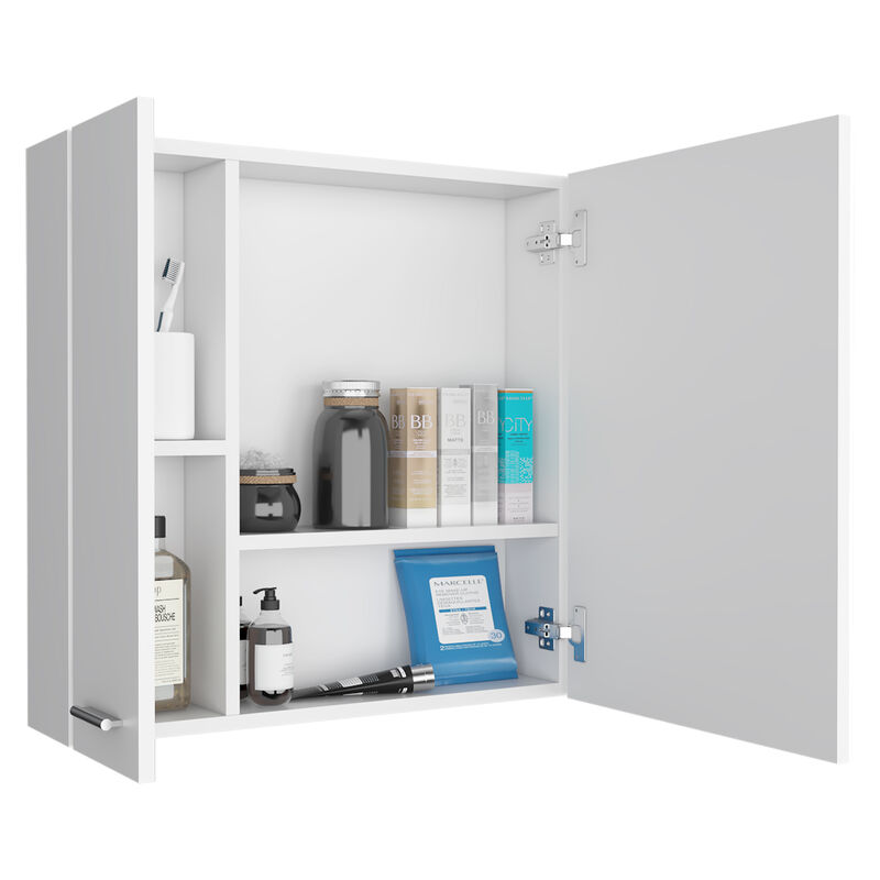 DEPOT E-SHOP Harbor Medicine Double Door Cabinet,Four Interior Shelves, Light Gray