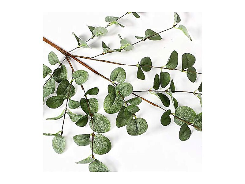 6 Pack 27 Eucalyptus Stems Greenery Leaf Spray In Green Silk Plastic Plants image number 2
