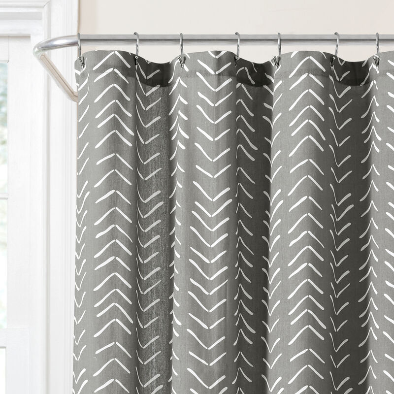 Hygge Modern Arrow Linen Look Shower Curtain