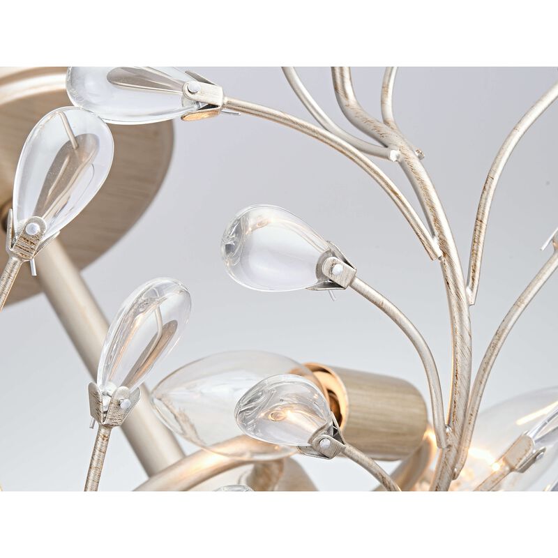 Fleur 4-light Crystal Beaded 9-Branch Semi-Flush Mount - 18 inches in diameter x 12 inches H image number 4
