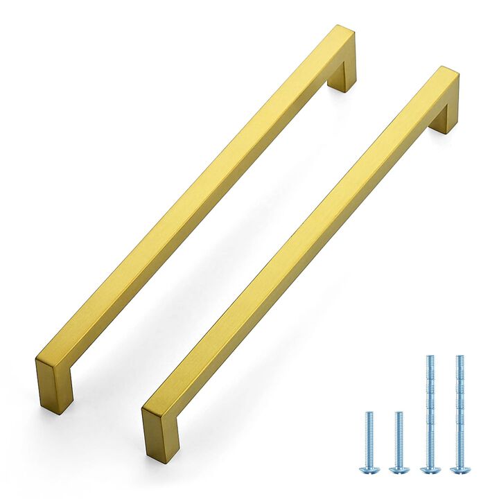 JOY DECOR 40 Pack Cabinet Handles, Gold Cabinet Pulls, 10 Inch Kitchen Handles Square Drawer Pulls Stainless Steel Drawer Hardwa