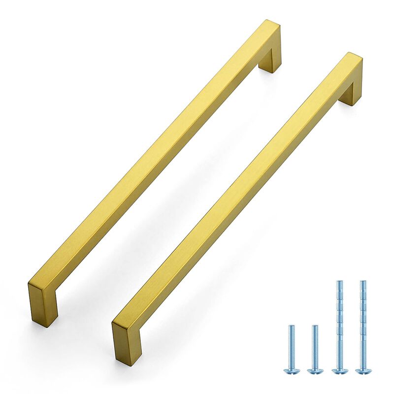 JOY DECOR 40 Pack Cabinet Handles, Gold Cabinet Pulls, 10 Inch Kitchen Handles Square Drawer Pulls Stainless Steel Drawer Hardwa