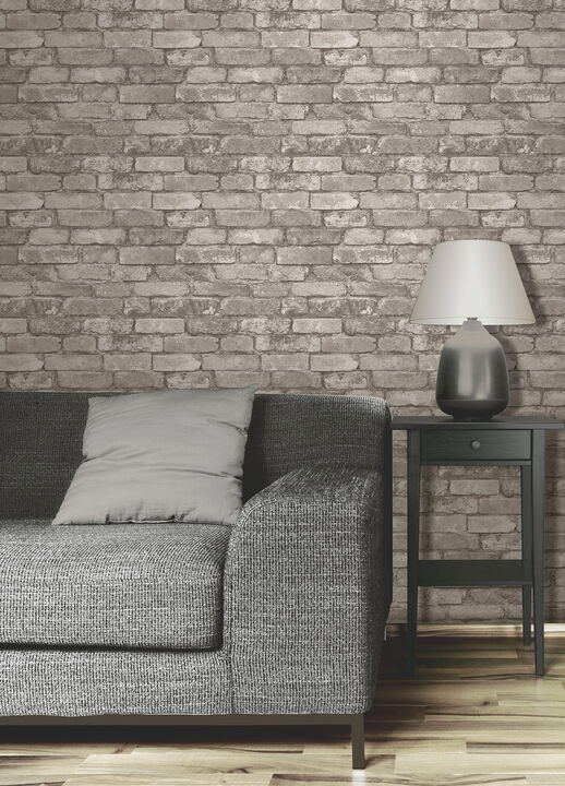 Davis Light Grey Rustic Brick Wallpaper (Set of 2)