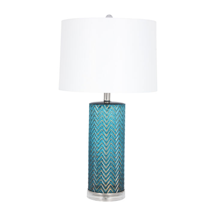 Glass 28" Chevron Table Lamp