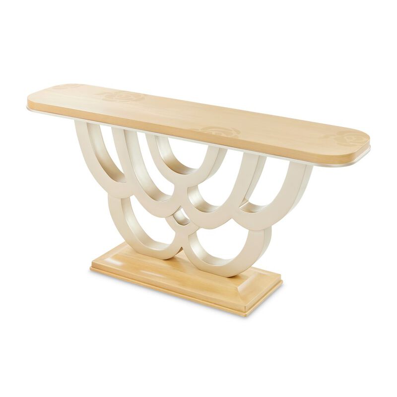 Michael Amini Camellia Field Console Table - Caramel image number 2
