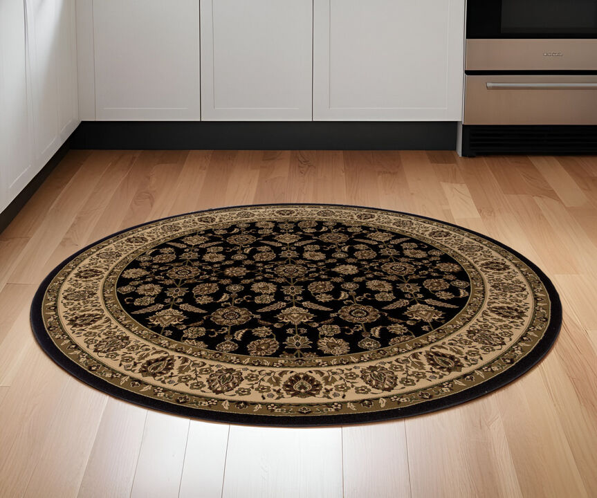 HomeRoots Oriental Round Rug