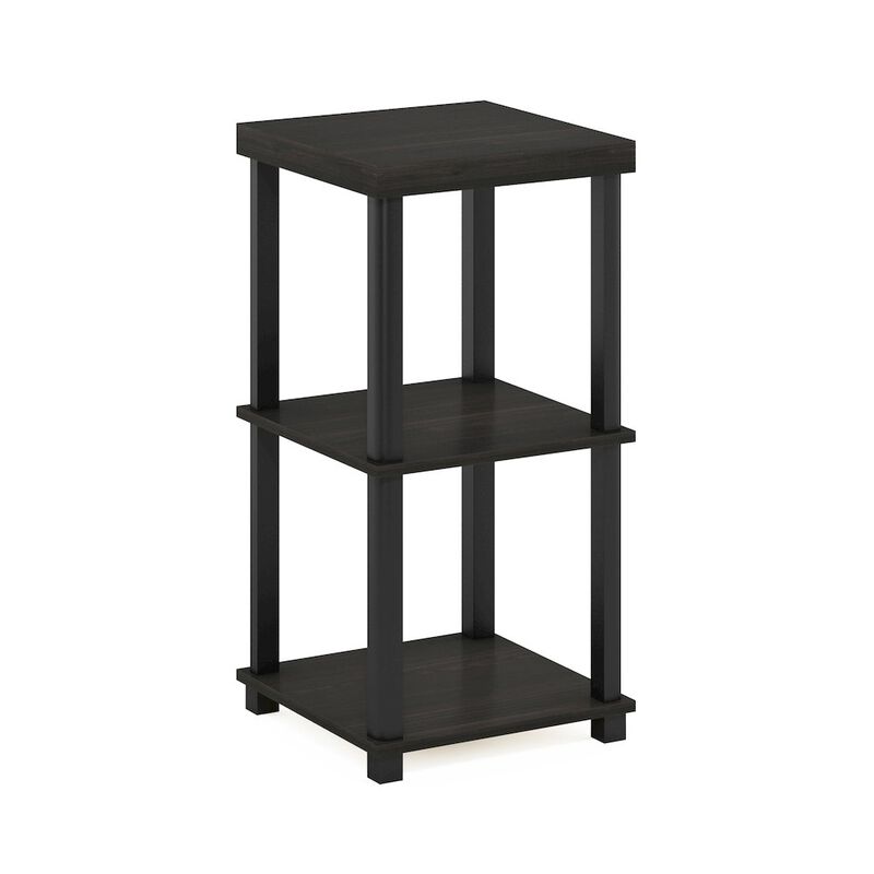 Turn-N-Tube Classic 3-Tier End Table, Side Table, Espresso/Black