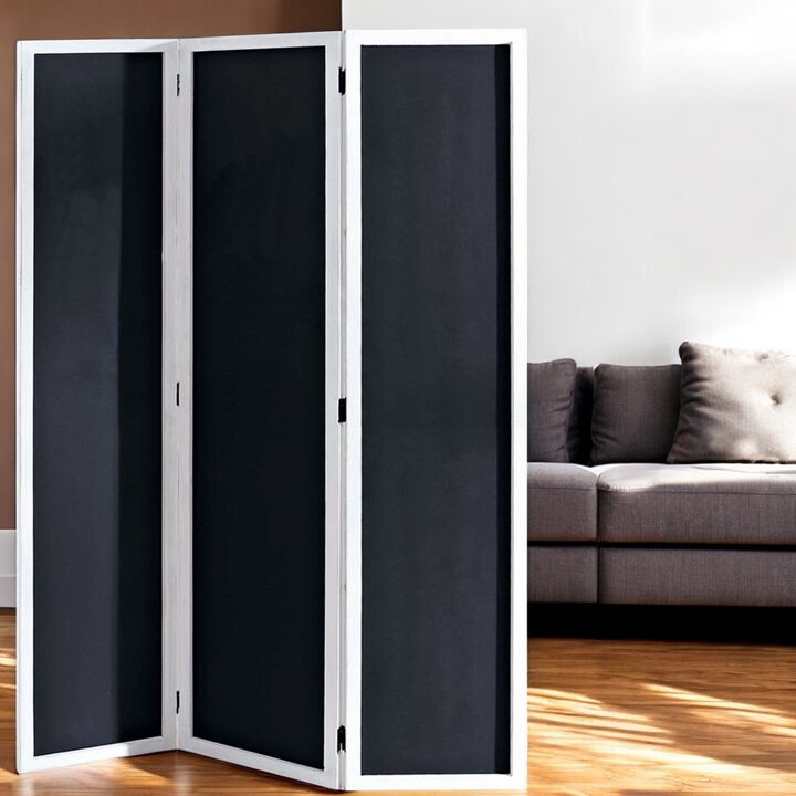 Portable Wood Folding 3-Panel Screen for Elegant Room Separation and Decor