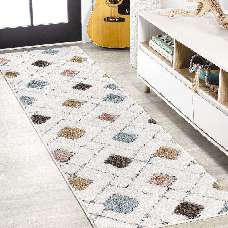 Astrid Retro Trellis High-Low Area Rug