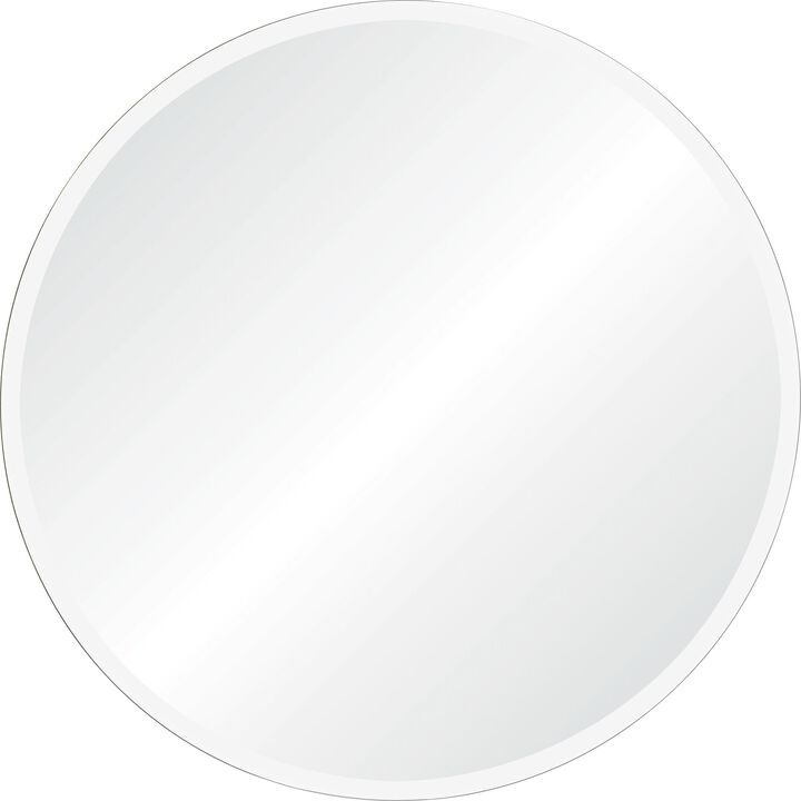 30" Clear Polished Unframed Beveled Round Wall Mirror