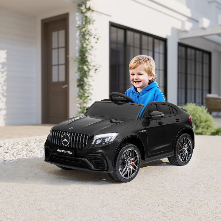 BreeBe 12V Toddler Ride On Car with Remote Control, Mercedes Benz AMG GLC63S Coupe, Electric Car with 2 Speed, MP3 Player, Light, Horn, Songs, Suspension