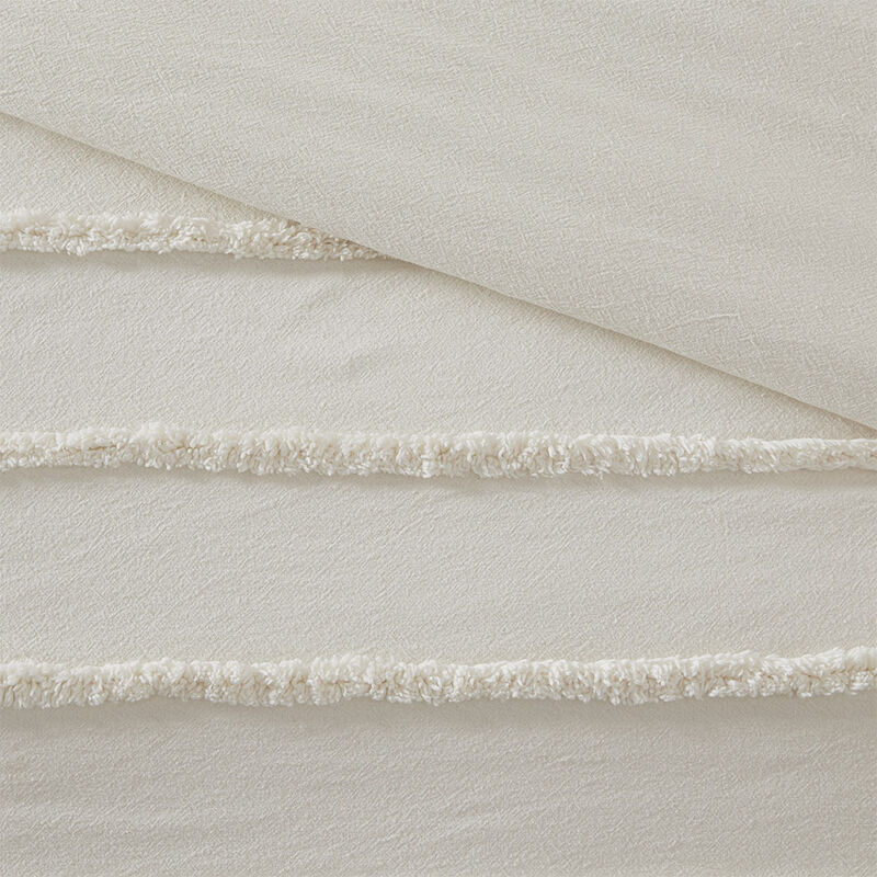 Gracie Mills Sotelo 3 piece Chenille Stripe Comforter Set