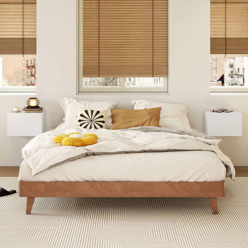 Wall-Mounted Floating Nightstand with 2 Storage Drawers for Bedroom image number 6