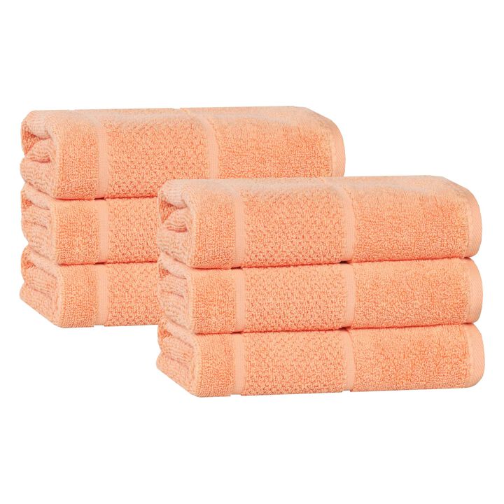 6 Piece Hand Towel Set in Viscose Cotton Blend with Textured Design
