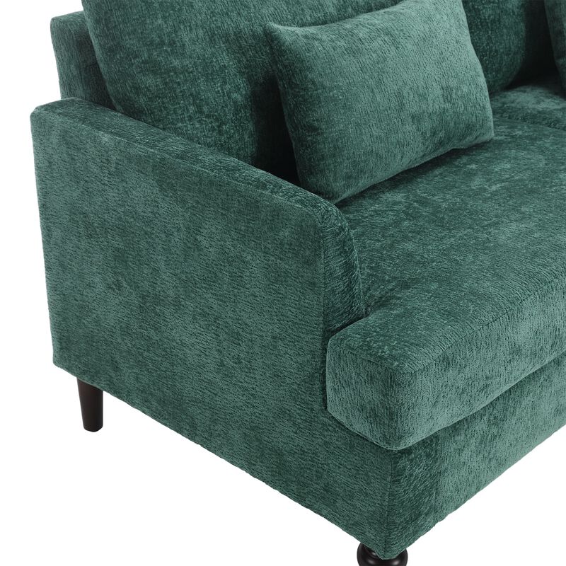Clihome Modern chenille Fabric Loveseat, 2-Seat Upholstered Loveseat Sofa Modern Couch image number 7