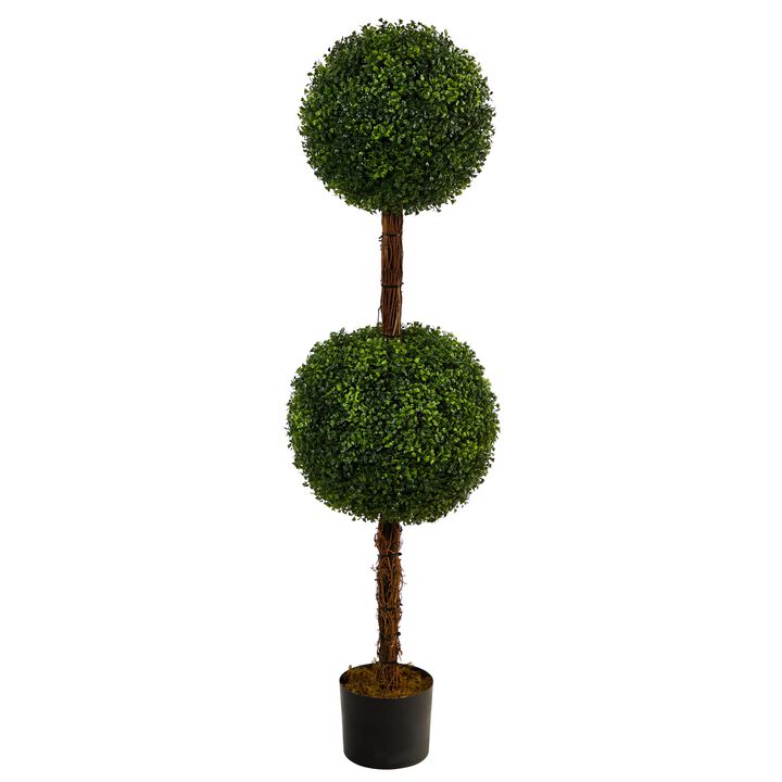 HomPlanti 4.5 Feet Boxwood Double Ball Topiary Artificial Tree (Indoor/Outdoor)