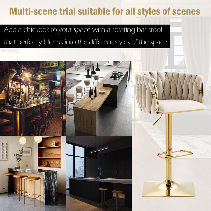 Streamdale Vintage Bar Stools With Back And Footrest Counter Height Dining Chairs