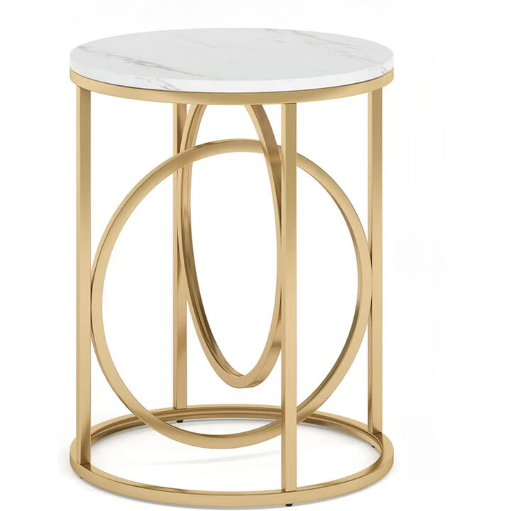 Modern Round End Table, Sofa Side Table for Living Room