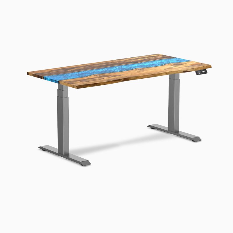 Desky Dual Resin Hardwood Sit Stand Desk image number 0