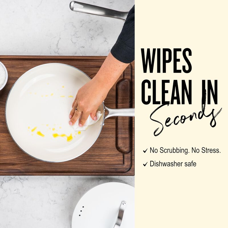 Alva Mobi Nonstick Ceramic Cookware Set 8-Piece Set - Easy to Clean, Oven Safe and Made without PFAS, PFOA & PTFE - Induction and All Stovetop Compatible with Even Heat Distribution