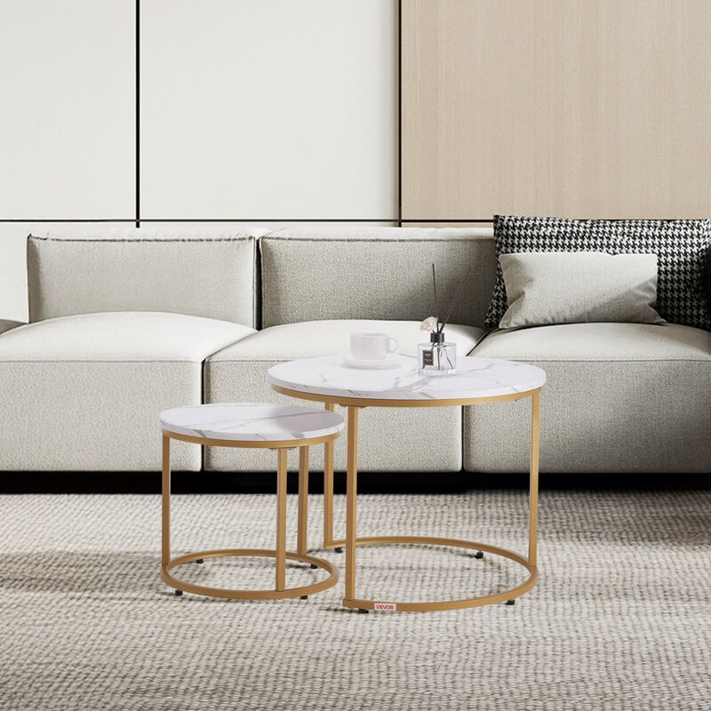 Space-Saving Nesting Tables Set of 2 for Living Room or Bedroom