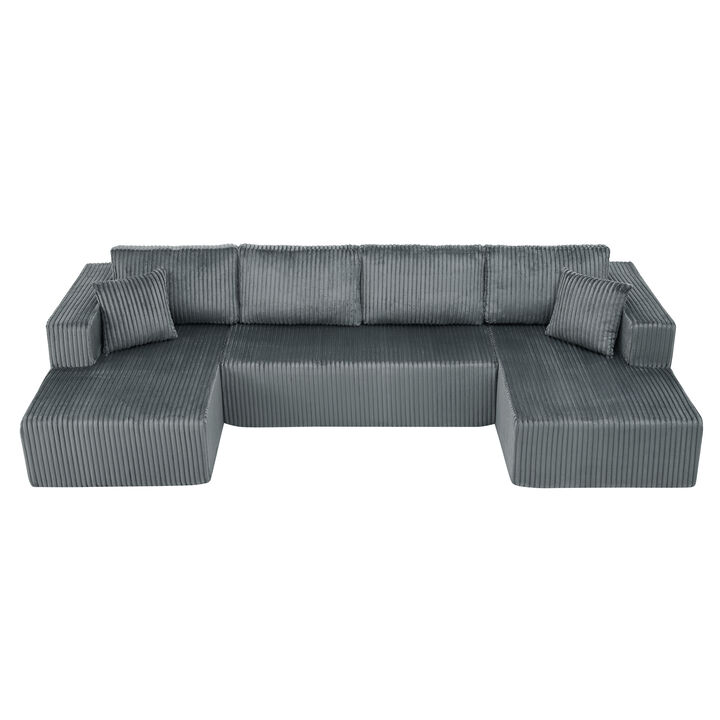 Sudvir 132" U-Shaped Modular Sectional Sofa