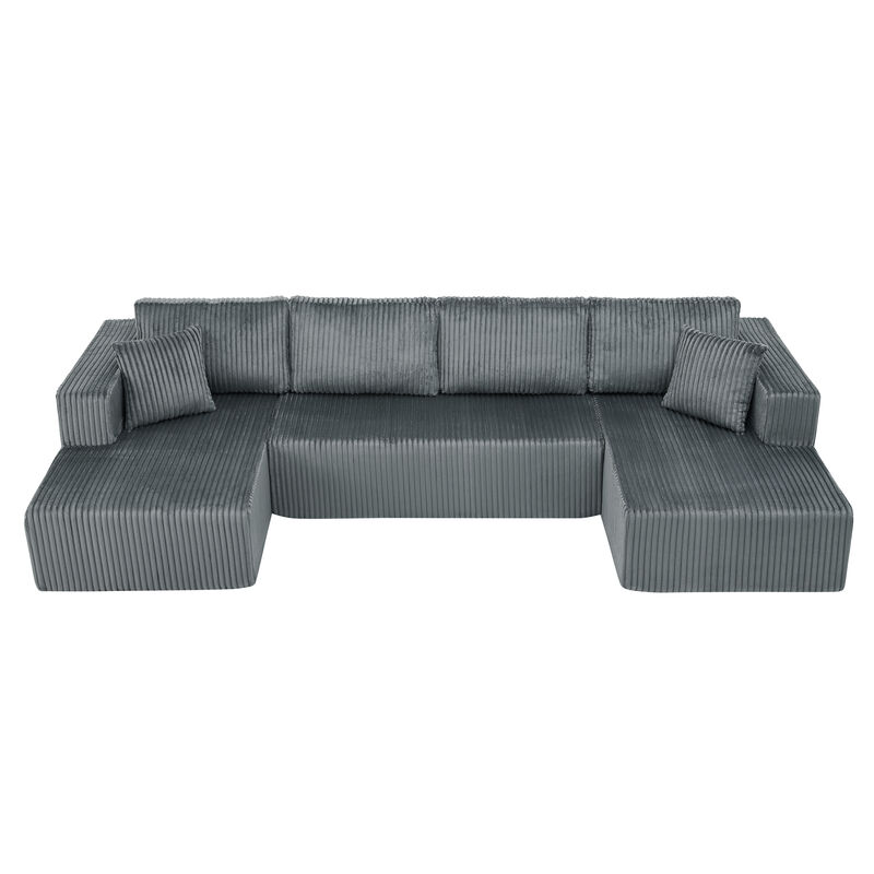 Sudvir 132" U-Shaped Modular Sectional Sofa image number 0