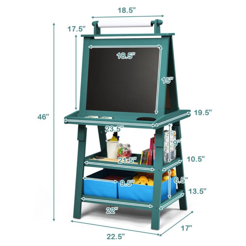 Hivvago 3 in 1 Double-Sided Storage Art Easel