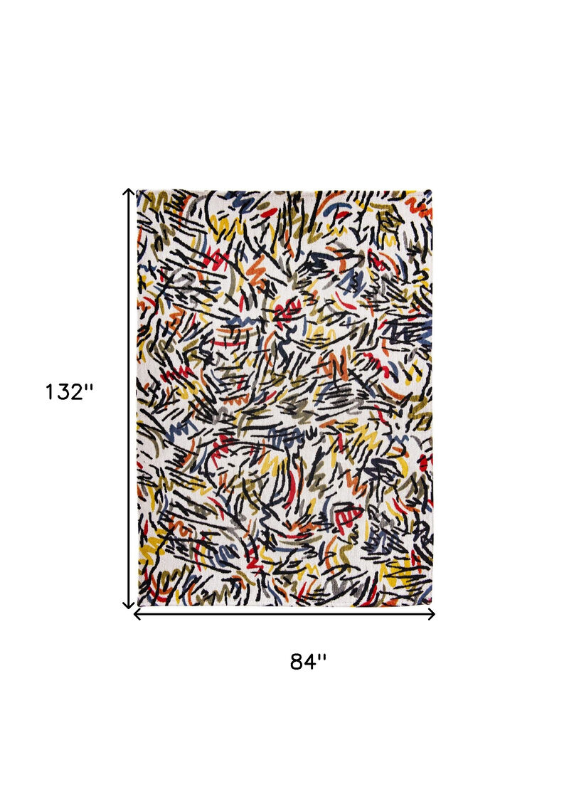 HomeRoots Abstract Non Skid Area Rug image number 5