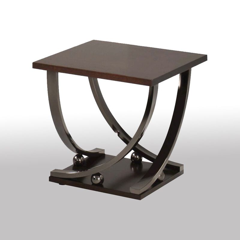 Simple Relax Square Wood End Table in Black Nickel Finish image number 4